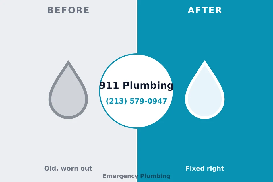 Before and after: plumbing company Palos Verdes Estates, CA